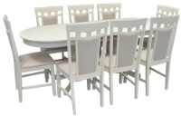 Set masă și scaune Evelin HV-31N Cream Light + 8 Deppa R Cream Light/NV-1WP Grey