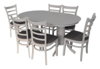 Комплект для столовой Evelin HV-24V White + 6 Coco White/NV-10WP Grey