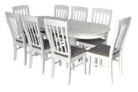 Комплект для столовой Evelin HV-31N White + 8 Wenyl White/NV-10WP Grey