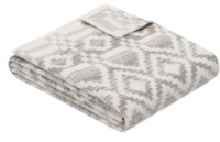 Pătura IBENA Jacquard Baumwolldecke Amora mith GOTS Zertifikat 140x200cm Grey/White