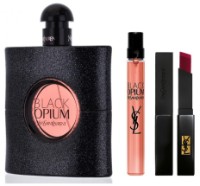 Парфюмерный набор для неё Yves Saint Laurent Black Opium EDP 50ml + EDP 10ml + Rouge Pur Couture 1971