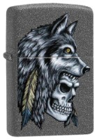 Зажигалка Zippo 29863 211 Wolf Skull Feather Design