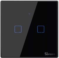 Умный выключатель Sonoff Smart Wall Switch TX Series 2 Gang EU Wi-Fi Black (T3EU2C)