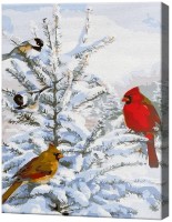 Картина по номерам Art Gallery Econom Заснеженное дерево и птички EX7506