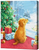 Картина по номерам Art Gallery Econom Щенок у елки EX7502