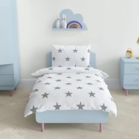 Lenjerie de pat pentru adolescenți Relaxe Home Soft Dreams Stars Grey 145x210 (020208)