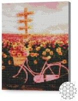 Алмазная картина по номерам Art Gallery Premium Велосипед у цветочного поля XQB84375