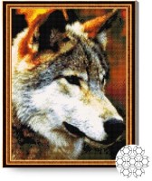 Алмазная картина по номерам Art Gallery Premium Грозный волк GA70540