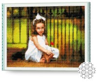 Алмазная картина по номерам Art Gallery Premium Девочка в белом сарафане GA70609