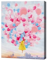 Картина по номерам Art Gallery Premium Девушка и воздушные шарики GX28820