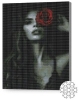 Алмазная картина по номерам Art Gallery Premium Девушка с красной розой XQB77627