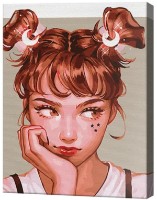 Tablou pe numere Art Gallery Premium Fetiță cu codițe GX39061