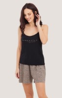Pijama Ajoure T23644 Black/Print Leopard, s.2XL