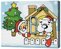 Картина по номерам Art Gallery Premium Дед Мороз и мишка CX3105