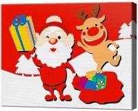 Картина по номерам Art Gallery Premium Дед Мороз и олень CX3101