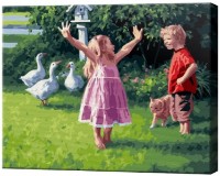 Картина по номерам Art Gallery Premium Дети в деревне GX47586