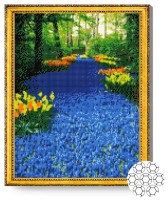 Алмазная картина по номерам Art Gallery Premium Дорожка из синих цветов GA79785