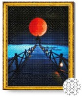 Pictura cu diamante după numere Art Gallery Premium Drumușor spre lună roșie GA76814