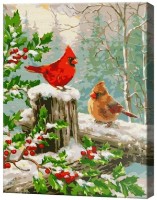 Картина по номерам Art Gallery Premium Кардиналы на ограде EX7514