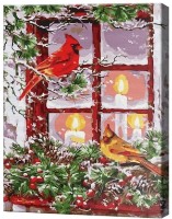 Картина по номерам Art Gallery Premium Кардиналы у заснеженного окна EX8035