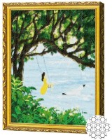 Алмазная картина по номерам Art Gallery Premium Качели с видом на море GA84777