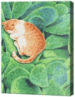 Tablou pe numere Art Gallery Premium Motanul doarme pe cactus GX4322