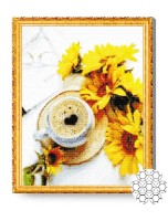 Алмазная картина по номерам Art Gallery Premium Подсолнухи и кофе GA86120
