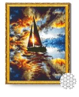 Алмазная картина по номерам Art Gallery Premium Яхта на закате GA79975
