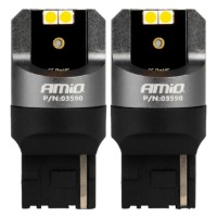 Lampa auto Amio Canbus PRO 7440 WY21W 4x3030 SMD Orange (03590)