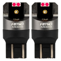 Lampa auto Amio Canbus PRO 7443 W21/5W 4x3030 SMD Red (03592)