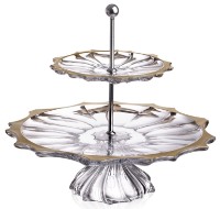 Ярусная тарелка Bohemia Plantica 35.5cm Gold Rim