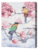 Картина по номерам Art Gallery Premium Птички на магнолии GX39235