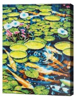 Картина по номерам Art Gallery Premium Рыбы в пруду GX33246