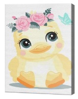 Картина по номерам Art Gallery Premium Утенок в цветочном венке CX4845