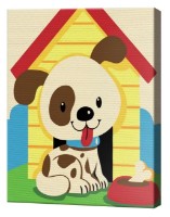 Картина по номерам Art Gallery Premium Щенок у будки CX4659