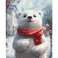 Картина по номерам Brushme Медвежонок с красным шарфом (BS54188)