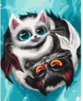 Картина по номерам Brushme Кошки Рыбы BS53971