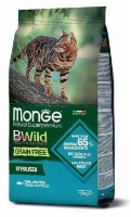 Hrană uscată pentru pisici Monge Superpremium BWild Adult Sterilised Tuna/Peas 1.5kg
