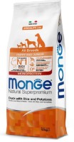 Сухой корм для собак Monge Superpremium All Breeds Puppy & Junior Duck/Rice/Potatoes 12kg