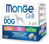 Влажный корм для собак Monge Superpremium Adult Grill Mix Salmon/Pork/Lamb 12x100g