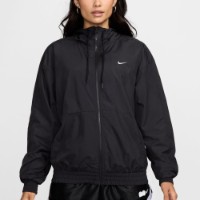 Jachetă de damă Nike W Nsw Essntl Uv Wvn Jkt Hd Black/White, s.M