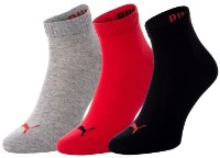Мужские носки Puma Unisex Quarter Plain 3P Black/Red, s.39-42