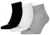 Мужские носки Puma Unisex Quarter Plain 3P Grey/White/Black, s.39-42