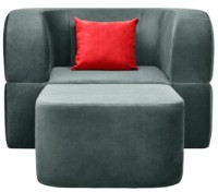 Бескаркасное раскладное кресло Edka Vega 120x200x40 M32 Grey Graphite