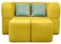 Бескаркасный диван Edka Vega 140x200x40 M101 Yellow Ochre