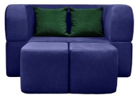 Бескаркасный диван Edka Vega 140x200x40 M34 Dark Blue