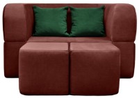 Бескаркасный диван Edka Vega 140x200x40 M31 Burgundy