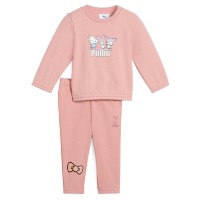Costum sportiv pentru copii Puma X Hello Kitty si Friends Minicats Crew Set Inf Tr Pink Fruit, s.80