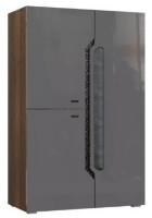 Comodă Fadome Davos D15 Dark Walnut/Glossy Grey