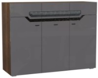 Comodă Fadome Davos D12 Dark Walnut/Glossy Grey